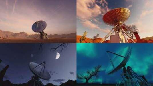 沙漠气象观测雷达高清在线视频素材下载