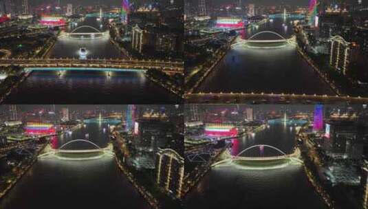广州越秀区广州大桥海心桥航拍延时珠江车流高清在线视频素材下载