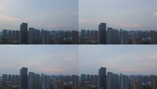 杭州钱塘新区黄昏云层航拍延时摄影高清在线视频素材下载