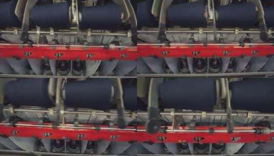 纺织厂生产织物丝麻线及合成线线轴观高清在线视频素材下载