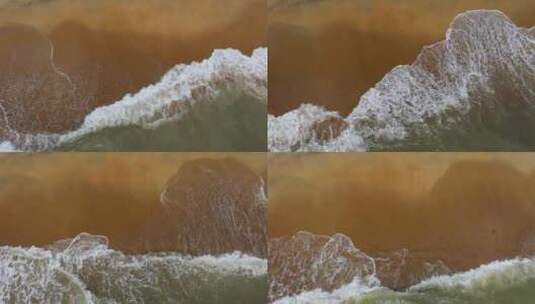 海岸线海滩海浪沙滩升格空镜高清在线视频素材下载