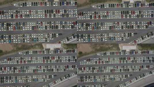 停车场整齐的车辆高清在线视频素材下载