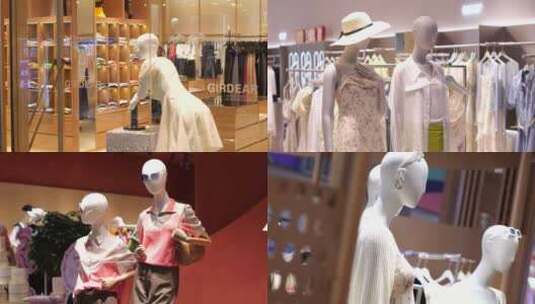商场橱窗陈列模特服装展示高清在线视频素材下载