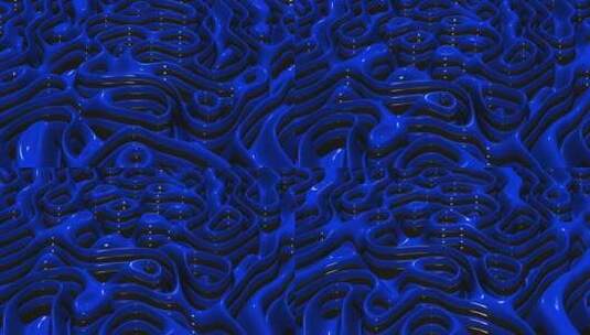 背景与蓝黑色油漆的波浪，独家，3D渲染高清在线视频素材下载