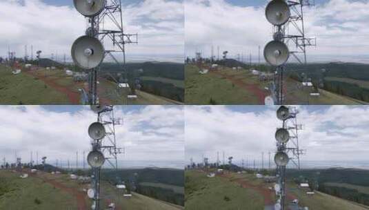 手机发射塔，4G/5G桅杆全国传输信号高清在线视频素材下载