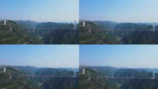 湖南湘西矮寨大桥航拍高清在线视频素材下载