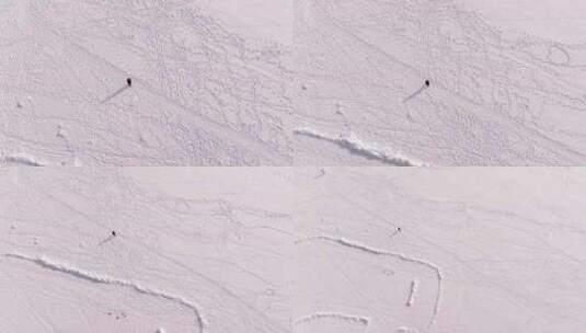 一个人在雪中行走高清在线视频素材下载