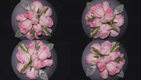 粉色玫瑰花鲜切花鲜花花卉花朵高清在线视频素材下载