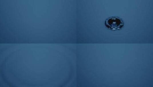 水滴落在蓝色液体上高清在线视频素材下载