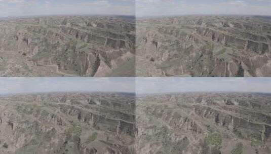 航拍内蒙古鄂尔多斯准格尔旗砒砂岩地貌高清在线视频素材下载