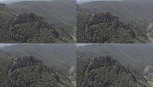 航拍内蒙古呼和浩特大青山井尔梁高山奇石高清在线视频素材下载