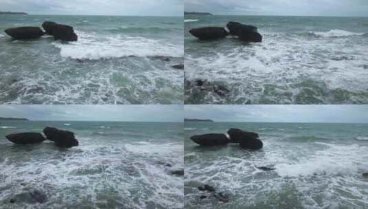 广西北海涠洲岛大海南岸鳄鱼山旅游旅行高清在线视频素材下载