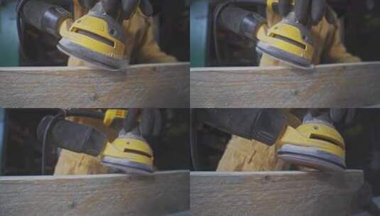 打磨木慢动作车间木工高清在线视频素材下载