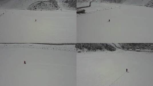 青藏高原海东互助北山景区雪山顶圣母天池高清在线视频素材下载