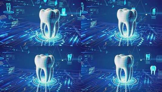 牙齿医疗科技数据分析高清在线视频素材下载