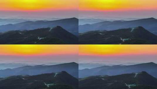 高山日落航拍高清在线视频素材下载