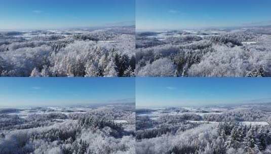 冰天雪地森林山脉航拍高清在线视频素材下载