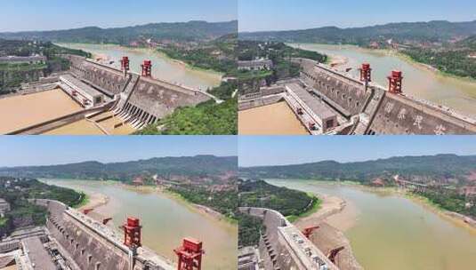 河南三门峡水利枢纽工程三门峡大坝水力发电高清在线视频素材下载