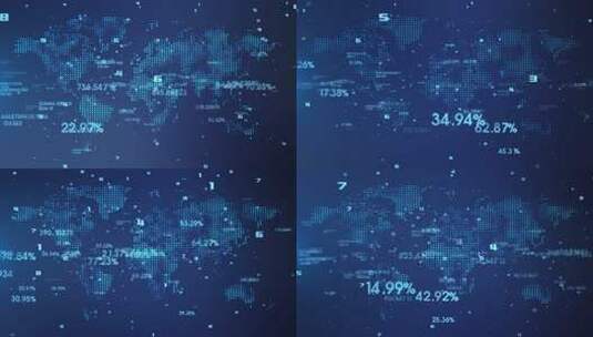 蓝色科技数字粒子地球LED背景视频高清在线视频素材下载