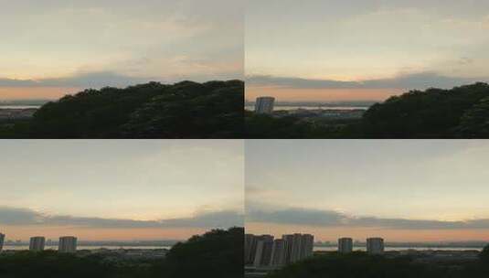 树林上空夕阳云彩景观高清在线视频素材下载