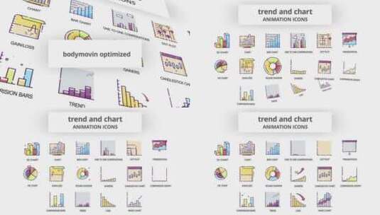 简单趋势图表动画图标会议展示AE模板高清AE视频素材下载