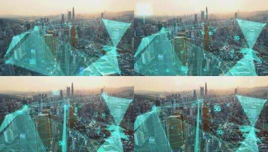 科技5g城市特效合成模板高清AE视频素材下载
