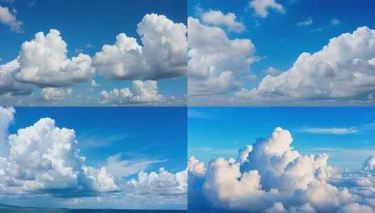 蓝天大海与白云全景高清在线视频素材下载