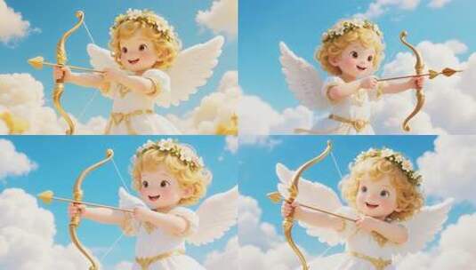 丘比特天使拉弓素材高清在线视频素材下载