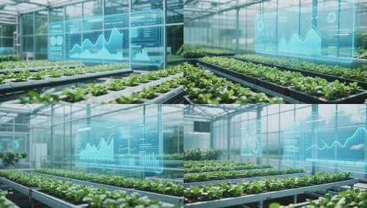 温室大棚内的现代农业种植画面高清在线视频素材下载