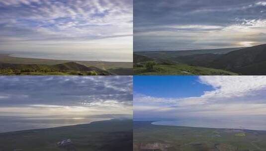 青海湖草原自然风光高清在线视频素材下载