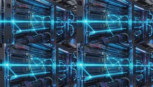 服务器机房内部场景高清在线视频素材下载