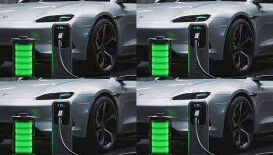 新能源汽车充电桩充电画面高清在线视频素材下载