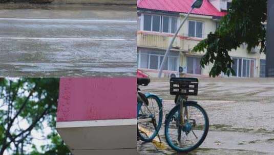 下暴雨下大雨下雨天雨水雨滴街景街道街头风高清在线视频素材下载