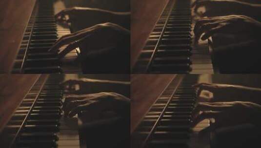 在弹奏钢琴高清在线视频素材下载