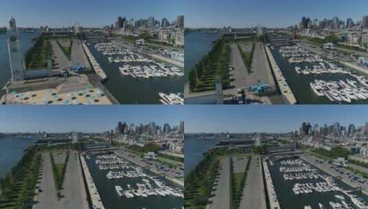 蒙特利尔老港的天线高清在线视频素材下载