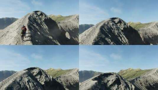 无人机拍摄的一座山高清在线视频素材下载
