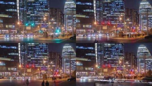北京夜街交通延时高清在线视频素材下载