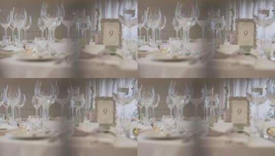 婚礼上的婚宴装饰桌高清在线视频素材下载