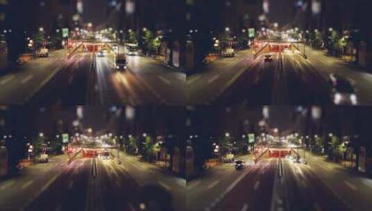 城市公路夜景延时摄影高清在线视频素材下载
