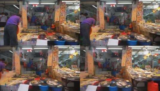 香港的海鲜市场高清在线视频素材下载