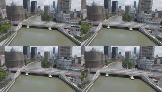 上海苏州河4k航拍合集高清在线视频素材下载