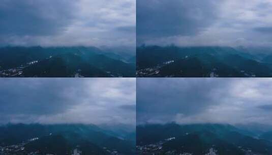 雨后山脉航拍风景高清在线视频素材下载