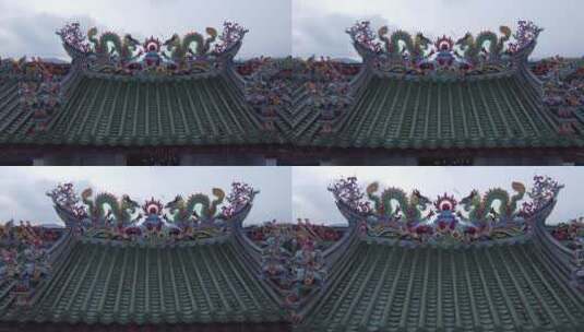 广东省潮汕传统建筑嵌瓷艺术高清在线视频素材下载