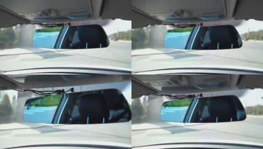 司机开车驾驶员调整后视镜挂挡高清在线视频素材下载