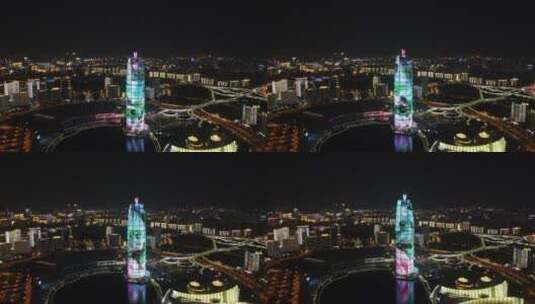 航拍郑州城市旅游宣传片地标建筑高清在线视频素材下载