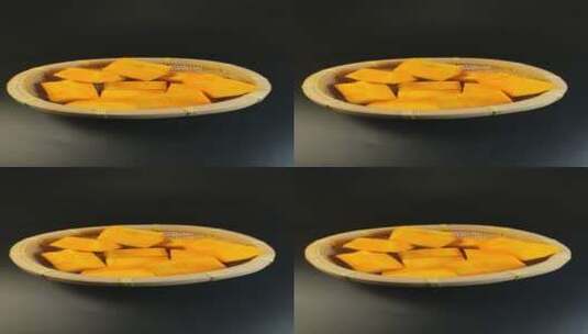 新鲜南瓜美食食材4K实拍视频高清在线视频素材下载
