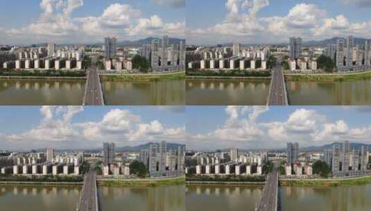 江西赣州城地标建筑航拍高清在线视频素材下载