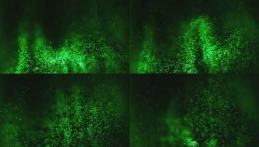 绿色唯美粒子空间三维背景大屏舞美高清在线视频素材下载