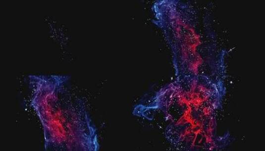 梦幻唯美粒子背景合成特效舞台背景红色蓝色高清在线视频素材下载
