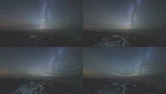 广角银河系在加州海岸上的时间流逝高清在线视频素材下载